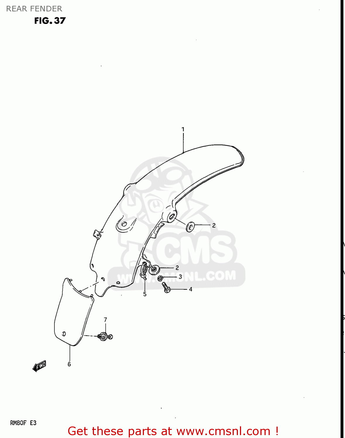 REAR FENDER RM80 1983 (D) USA (E03)