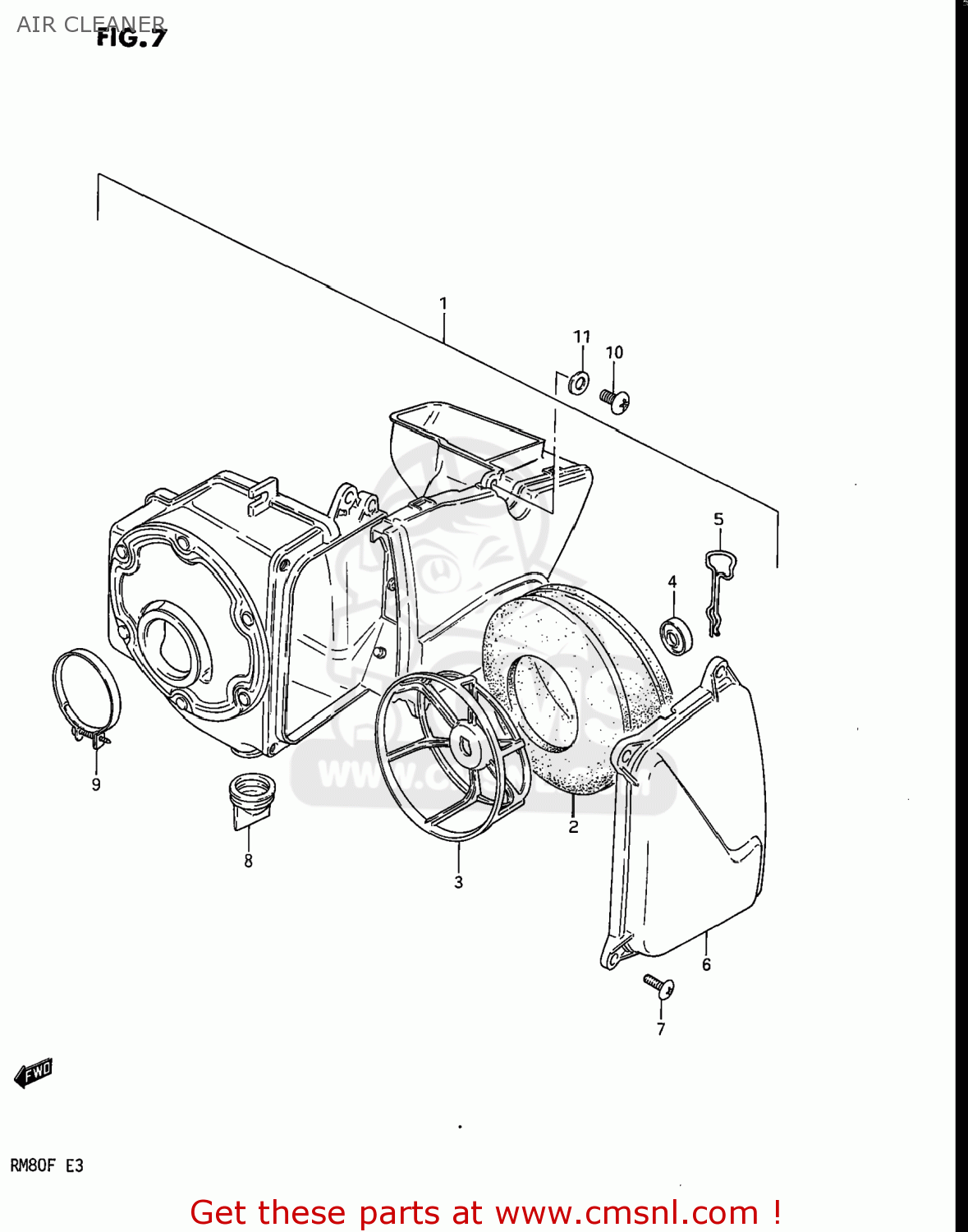 AIR CLEANER RM80 1984 (E) USA (E03)