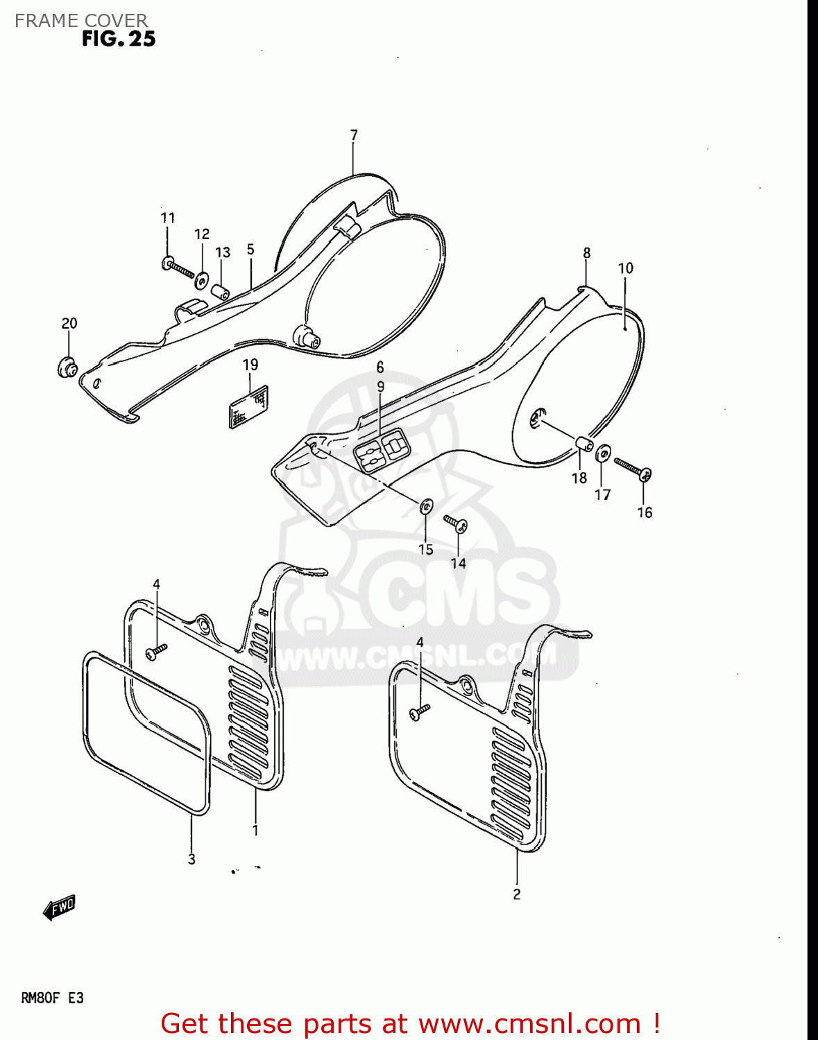FRAME COVER RM80 1984 (E) USA (E03)