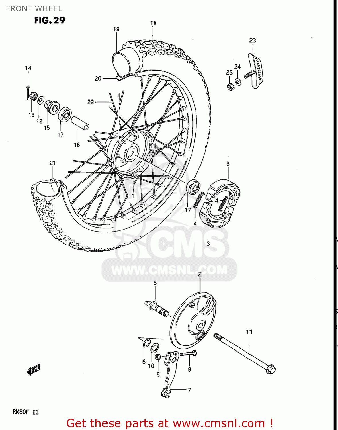 FRONT WHEEL RM80 1984 (E) USA (E03)