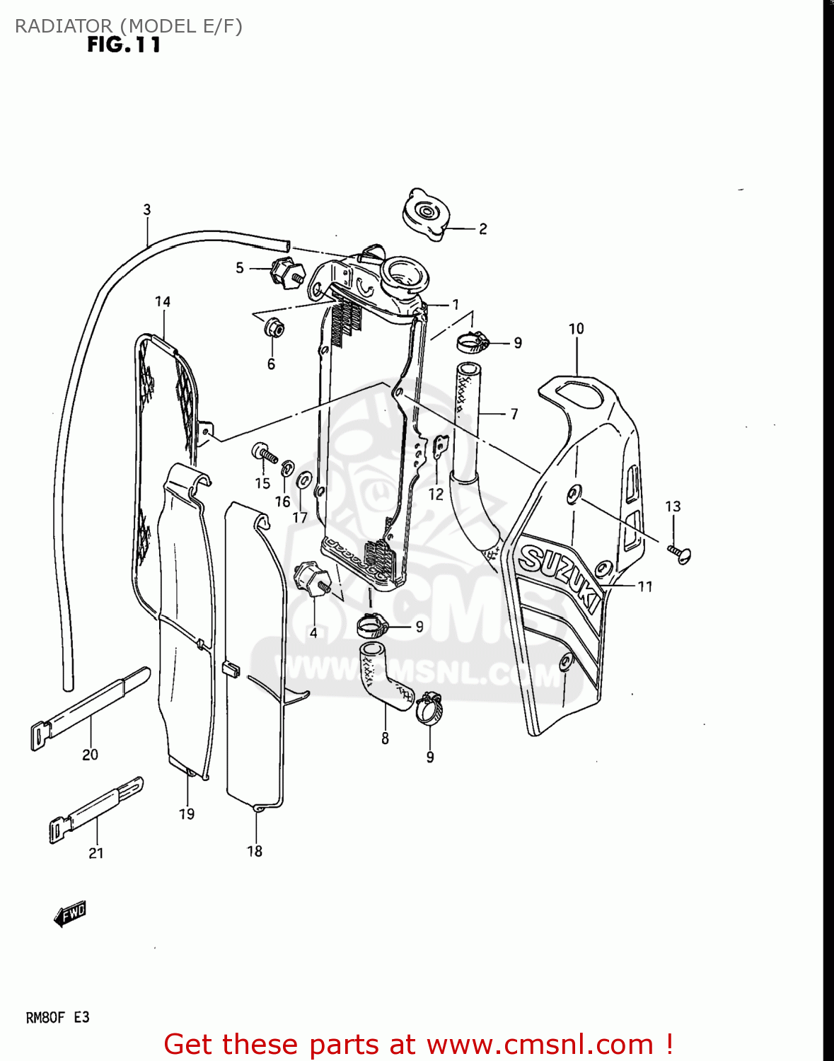 RADIATOR (MODEL E/F) RM80 1984 (E) USA (E03)
