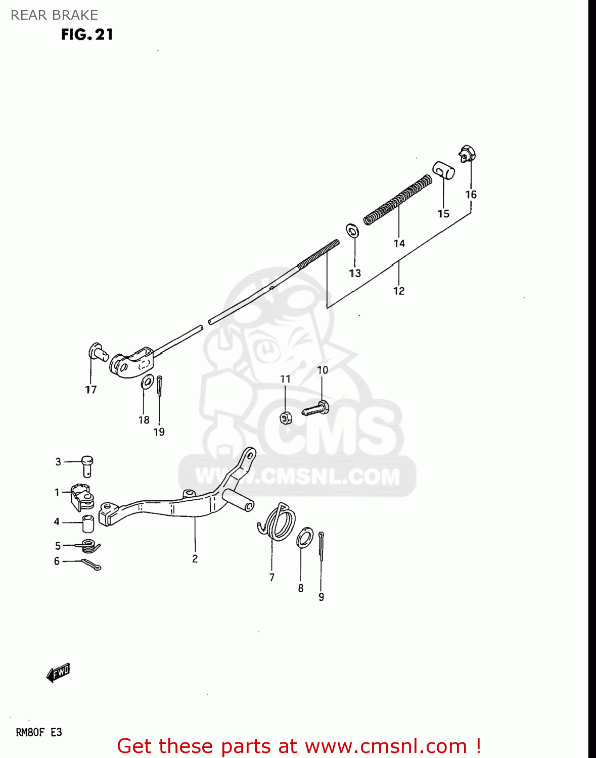 REAR BRAKE RM80 1984 (E) USA (E03)