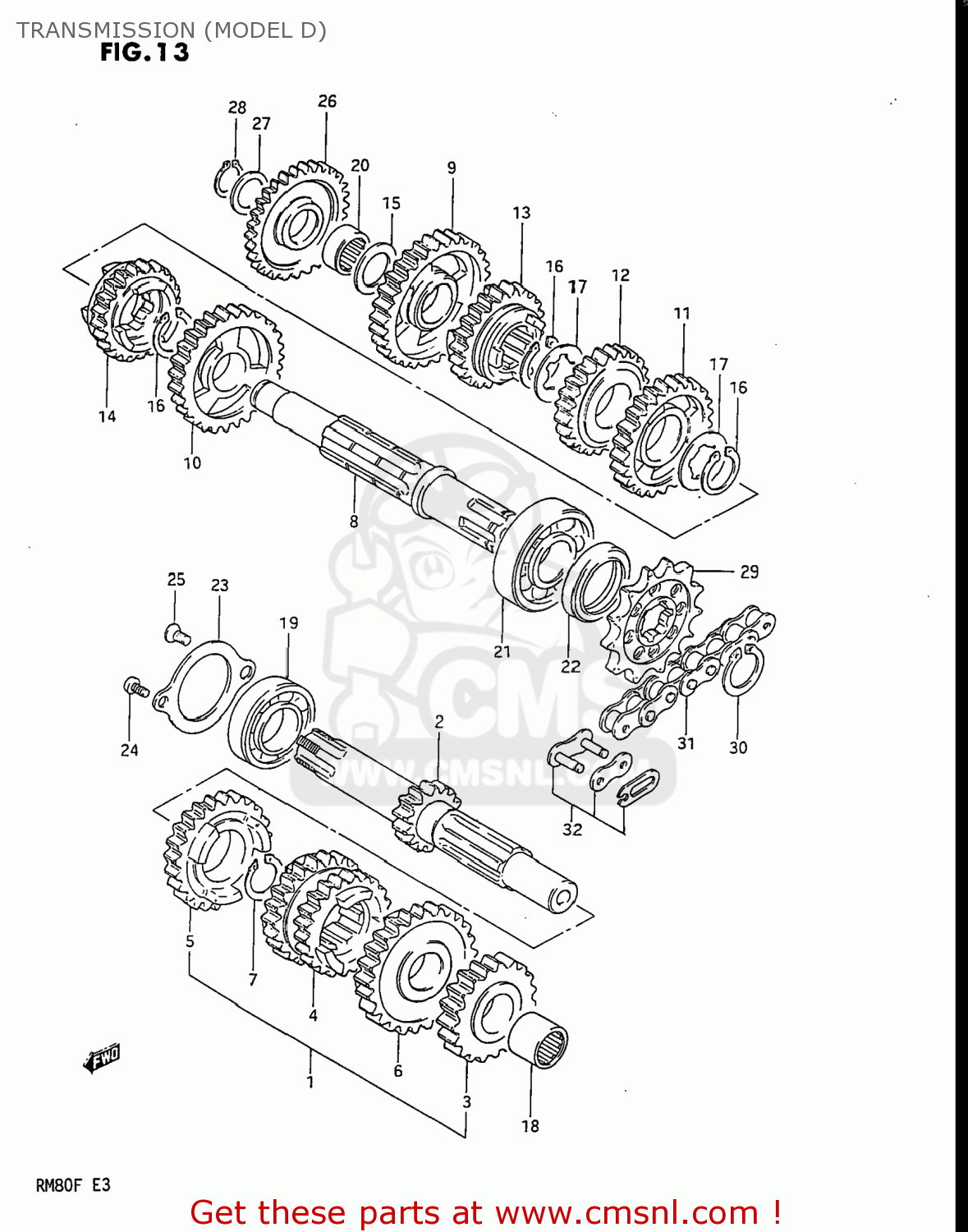 TRANSMISSION (MODEL D) RM80 1984 (E) USA (E03)