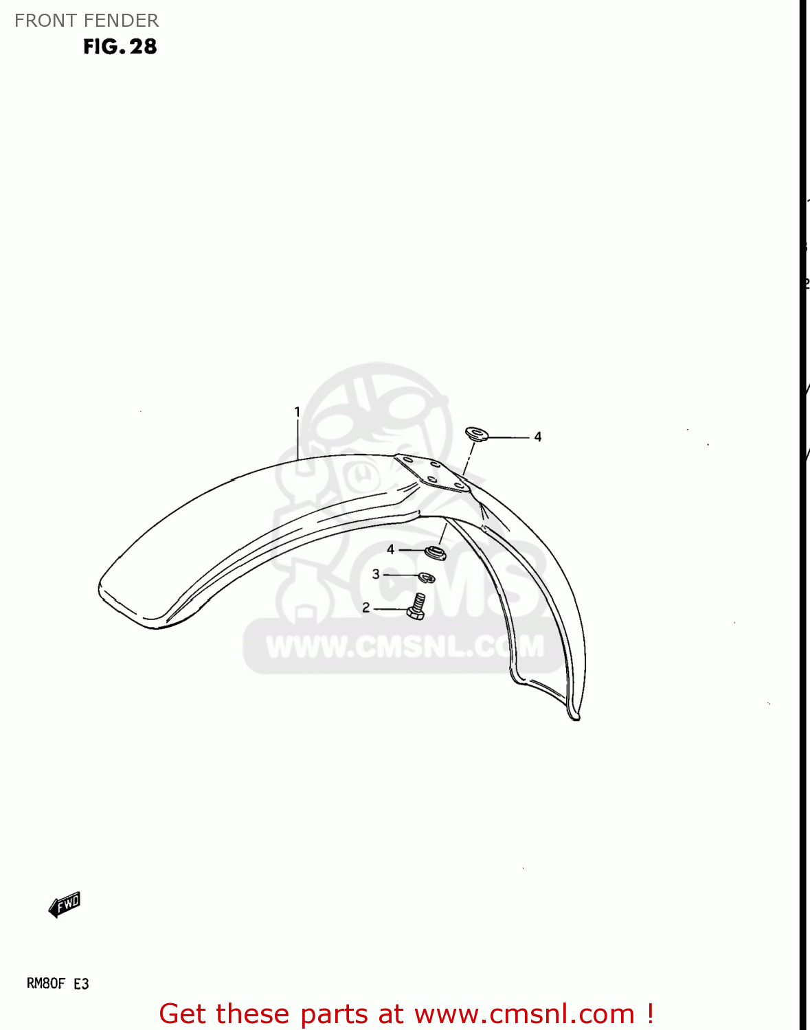 FRONT FENDER RM80 1985 (F) USA (E03)