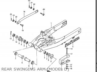 REAR SWINGING ARM (MODEL D) - RM80 1985 (F) USA (E03)