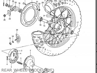 REAR WHEEL (MODEL E/F) - RM80 1985 (F) USA (E03)
