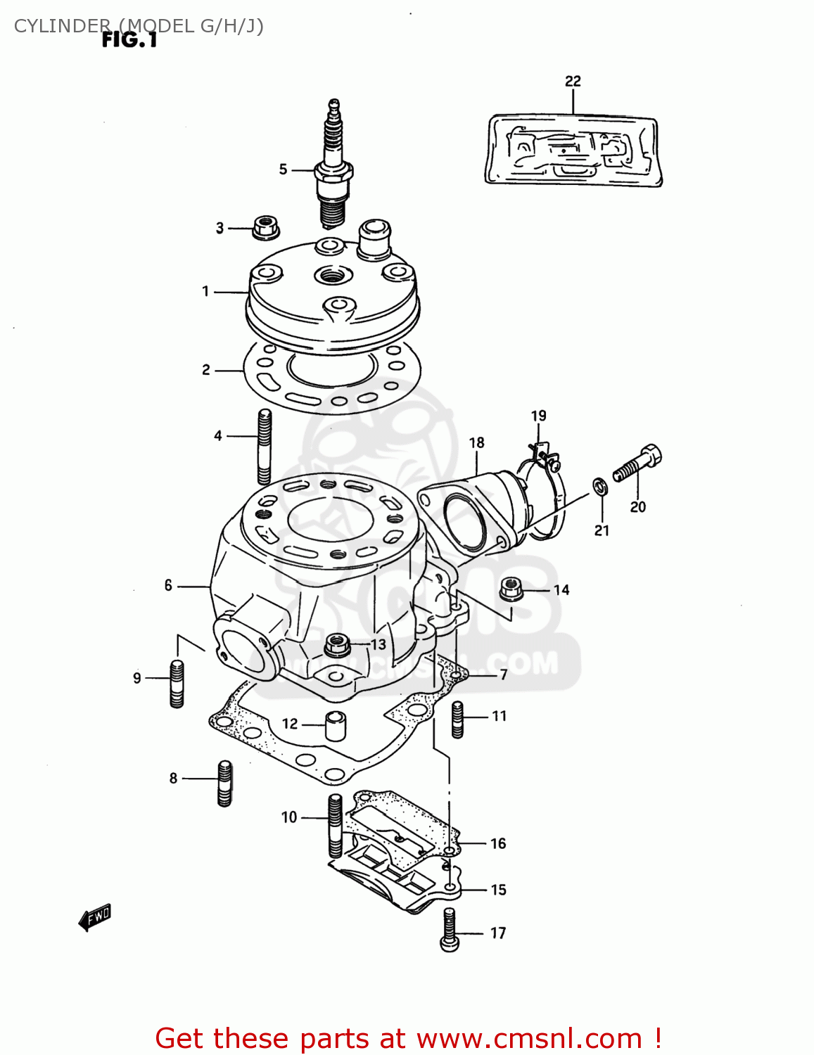 Suzuki RM80 1986 (G) USA (E03) CYLINDER (MODEL G/H/J) - buy