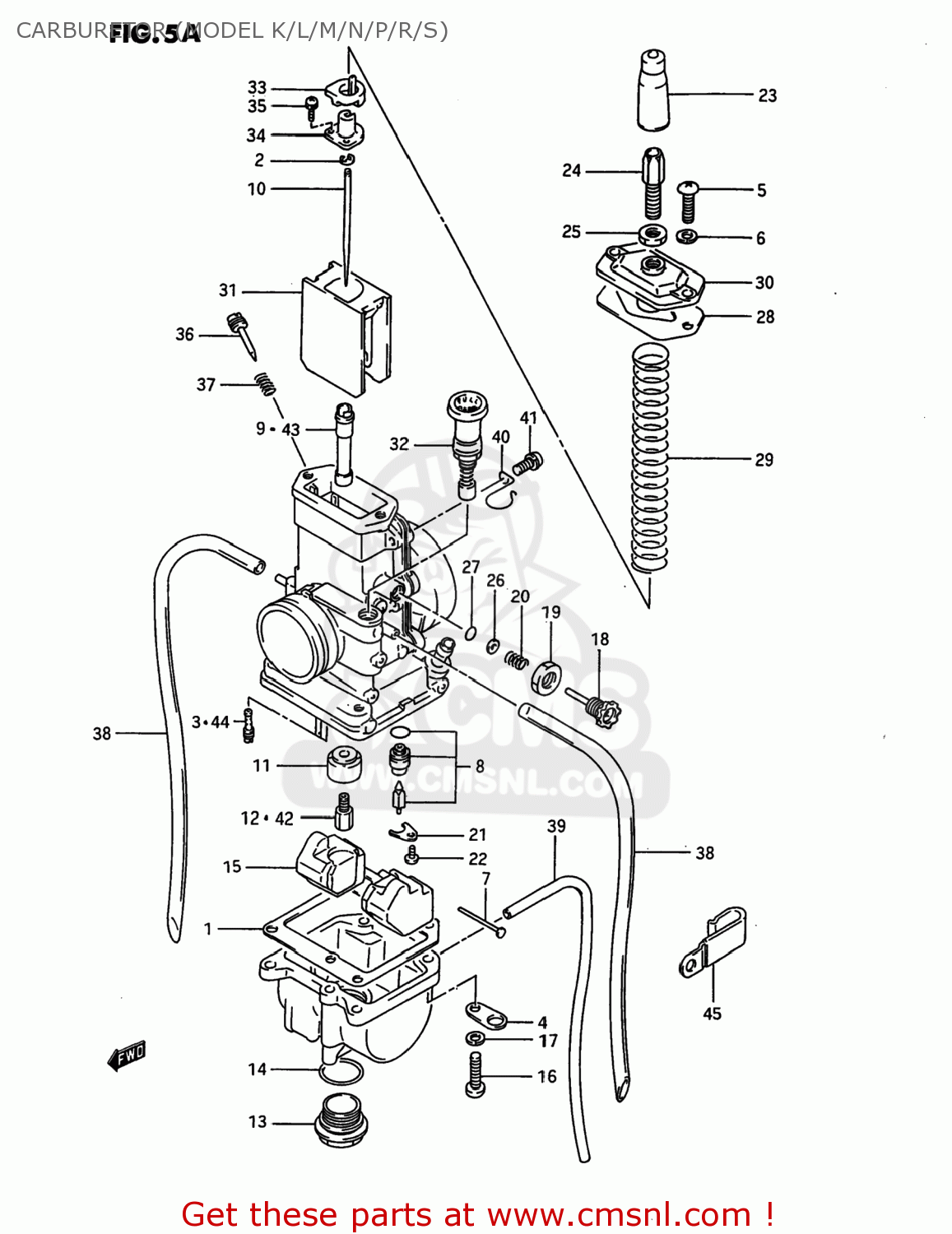 CARBURETOR (MODEL K/L/M/N/P/R/S) RM80 1986 (G) USA (E03)