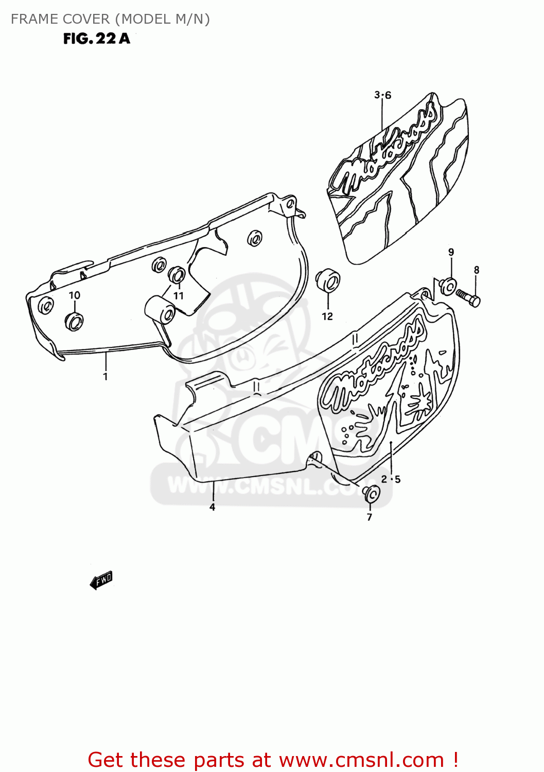 FRAME COVER (MODEL M/N) RM80 1986 (G) USA (E03)