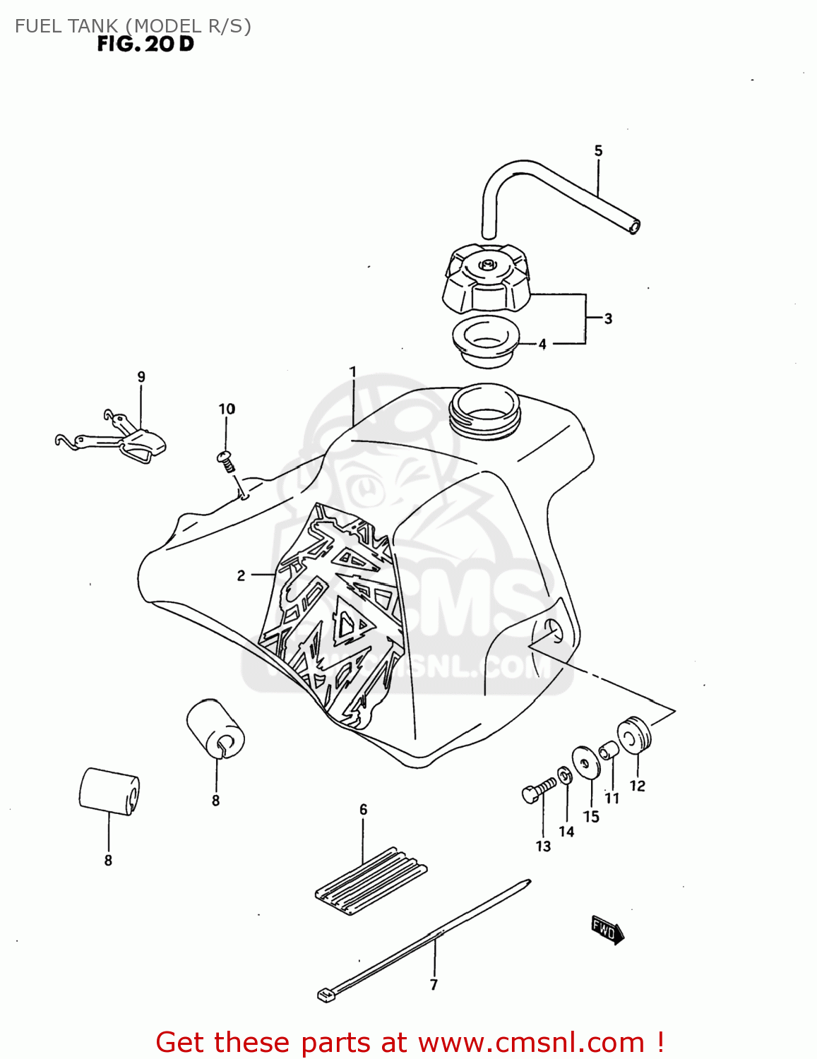 FUEL TANK (MODEL R/S) RM80 1987 (H) USA (E03)