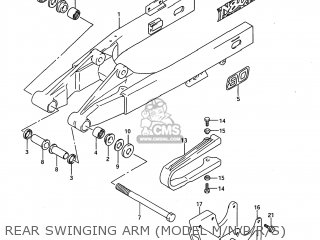 REAR SWINGING ARM (MODEL M/N/P/R/S) - RM80 1987 (H) USA (E03)
