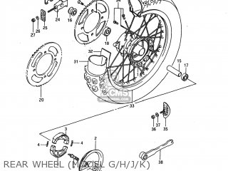 REAR WHEEL (MODEL G/H/J/K) - RM80 1987 (H) USA (E03)