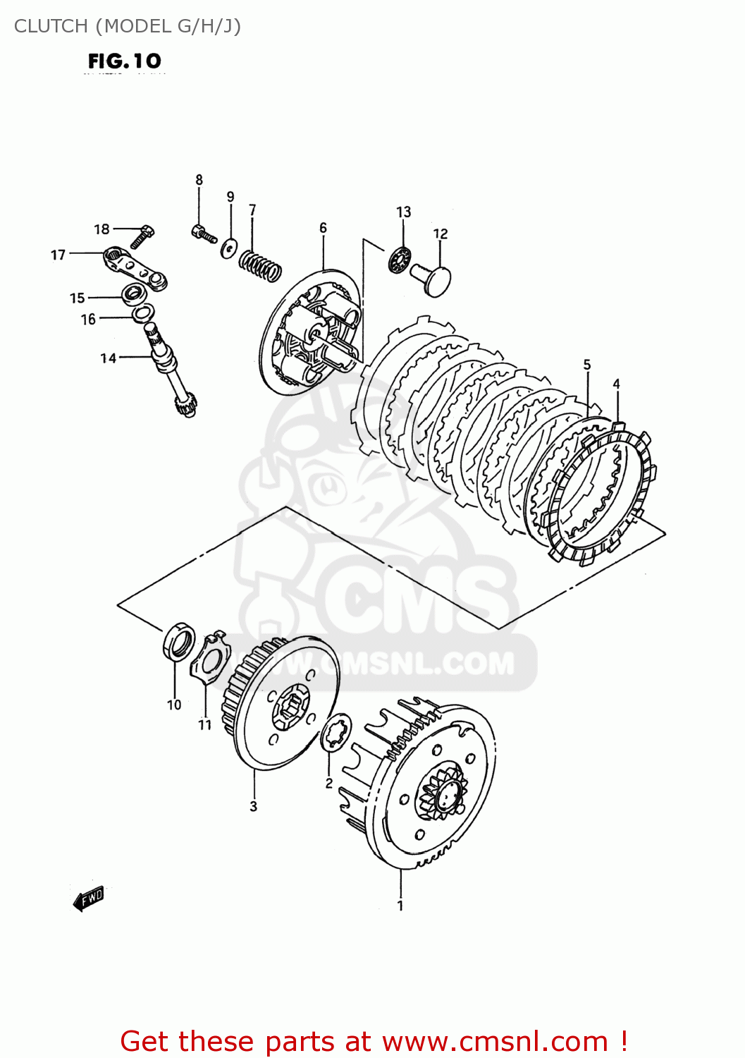 CLUTCH (MODEL G/H/J) RM80 1988 (J) USA (E03)