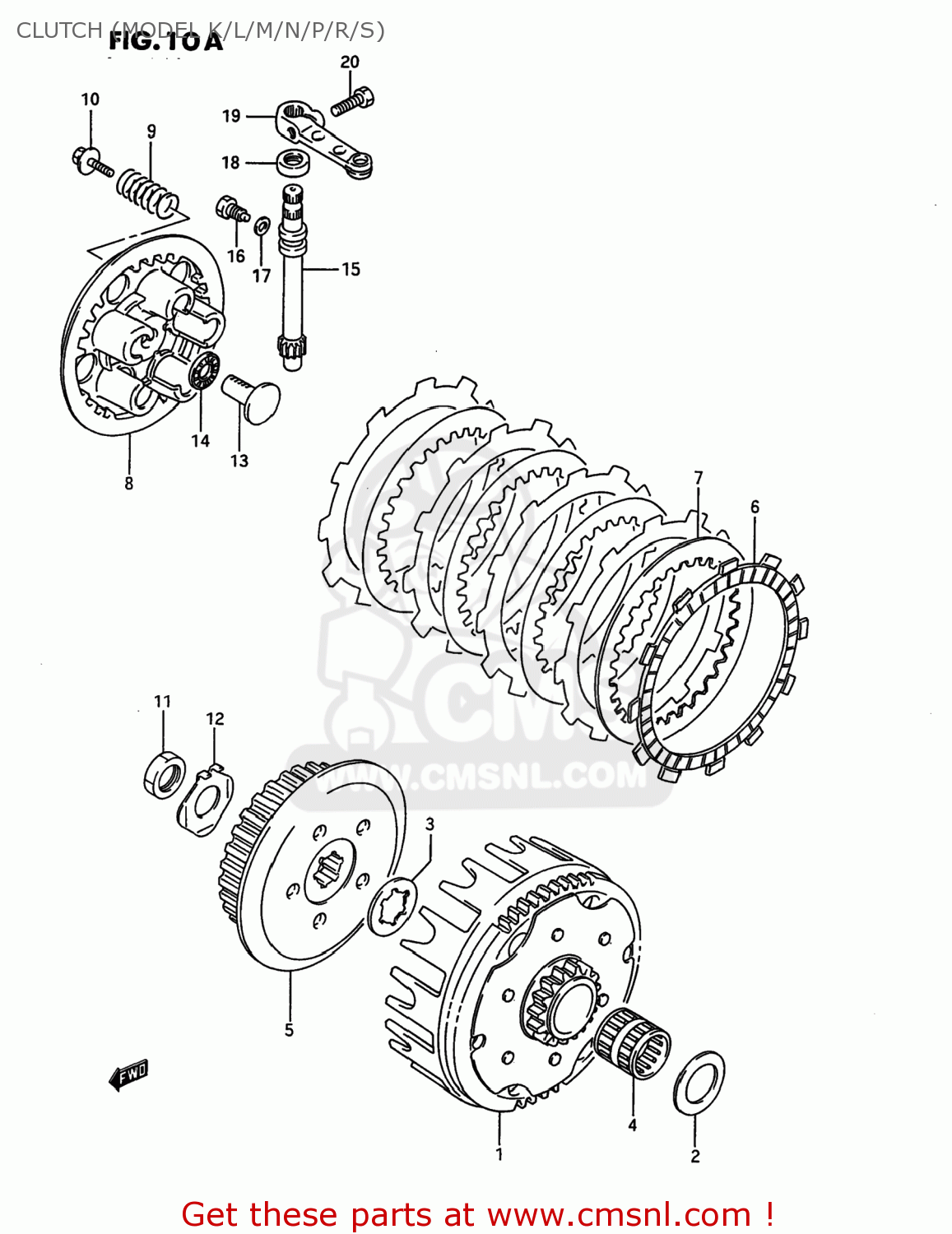 CLUTCH (MODEL K/L/M/N/P/R/S) RM80 1988 (J) USA (E03)