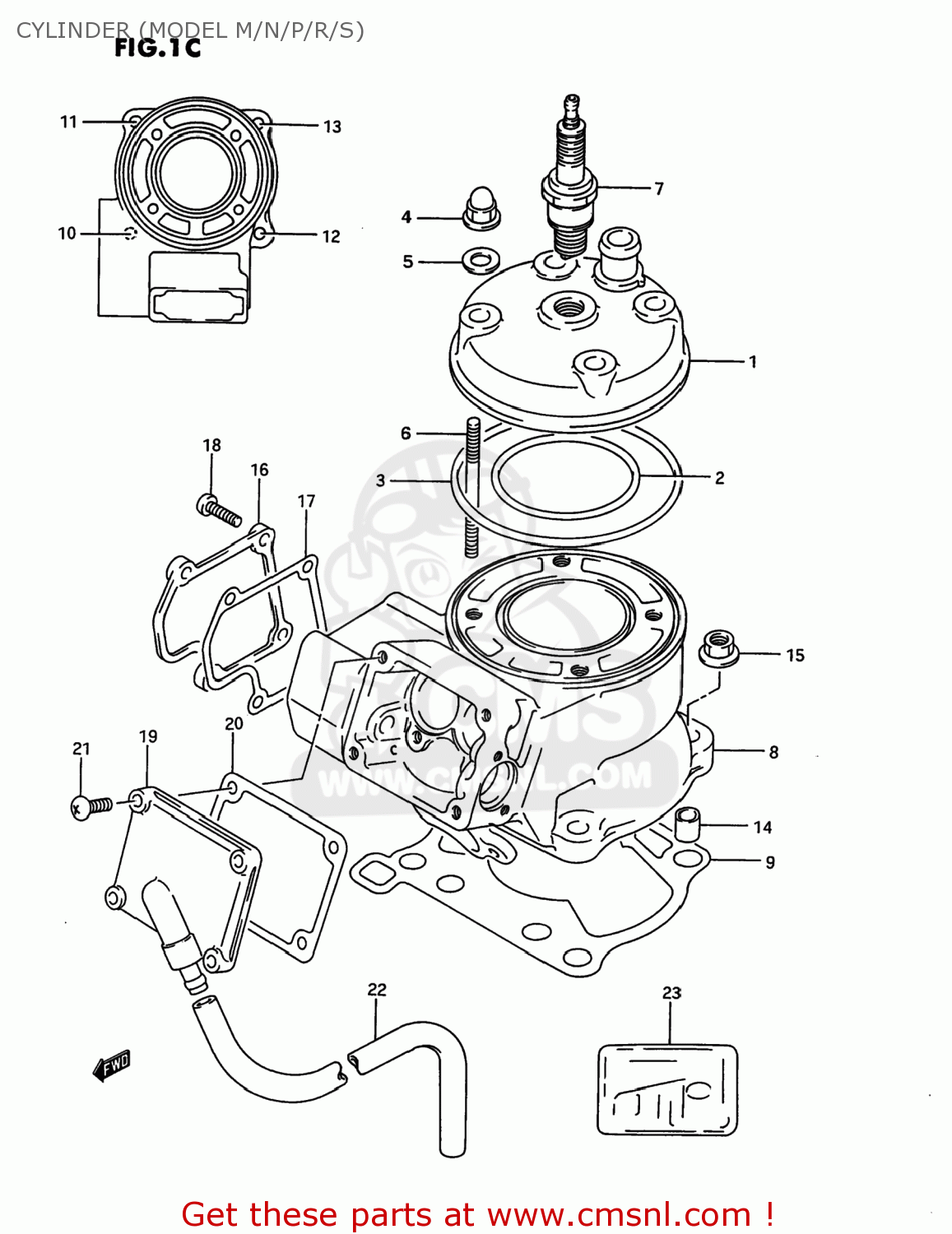 CYLINDER (MODEL M/N/P/R/S) RM80 1988 (J) USA (E03)