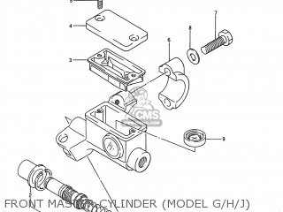 FRONT MASTER CYLINDER (MODEL G/H/J) - RM80 1988 (J) USA (E03)