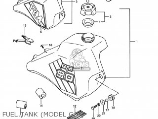 FUEL TANK (MODEL G/H) - RM80 1988 (J) USA (E03)