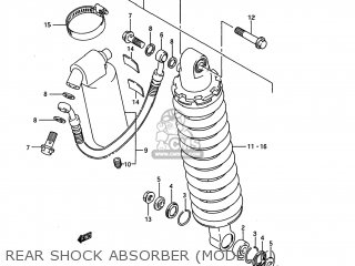 REAR SHOCK ABSORBER (MODEL K) - RM80 1988 (J) USA (E03)