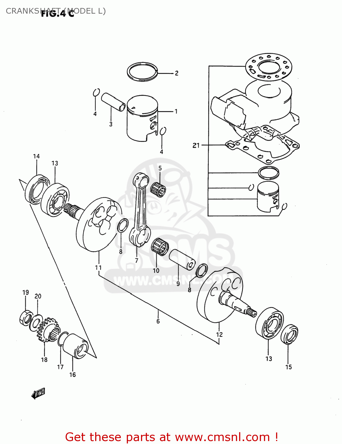 CRANKSHAFT (MODEL L) RM80 1989 (K) USA (E03)