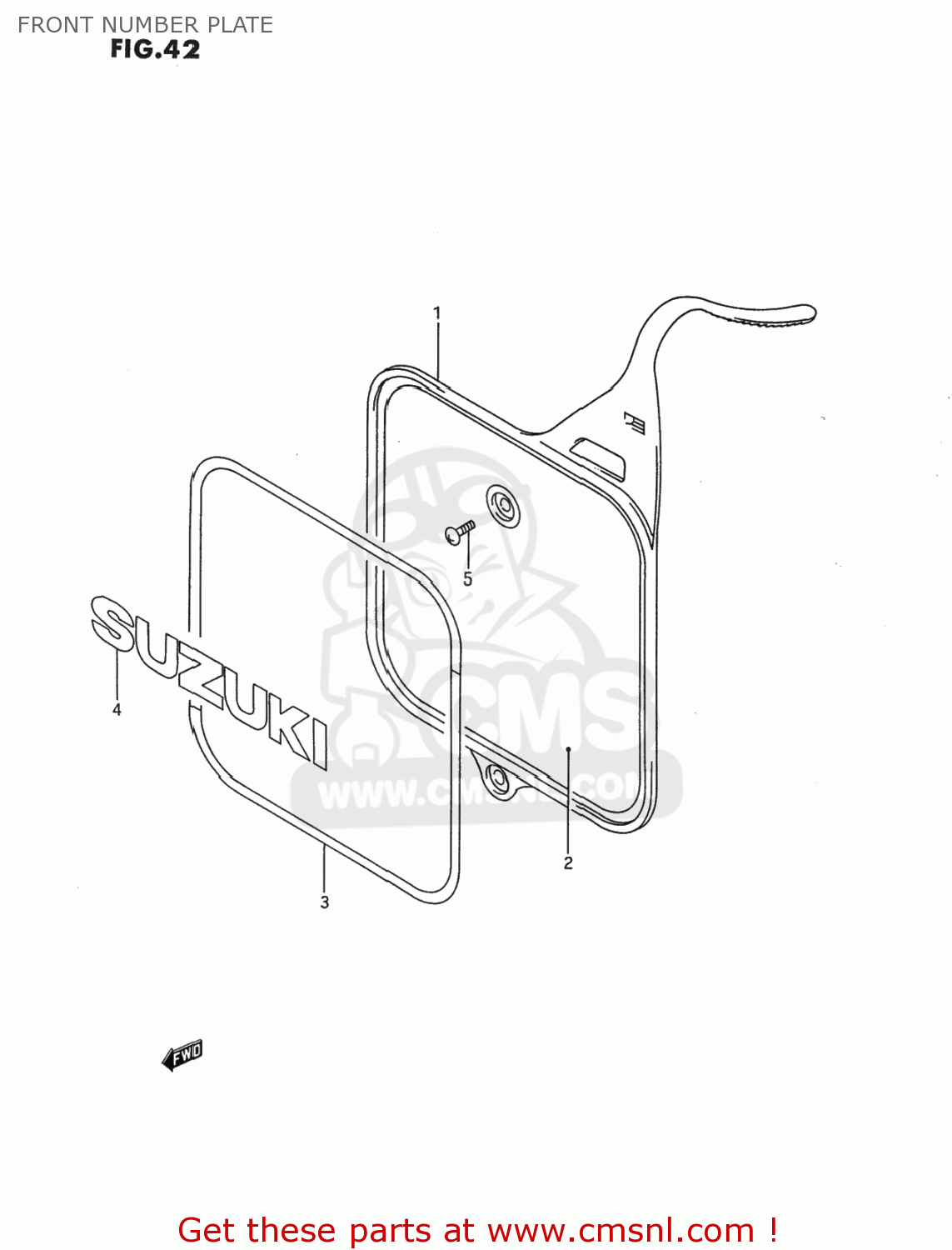 FRONT NUMBER PLATE RM80 1989 (K) USA (E03)