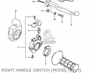 RIGHT HANDLE SWITCH (MODEL G/H/J) - RM80 1989 (K) USA (E03)
