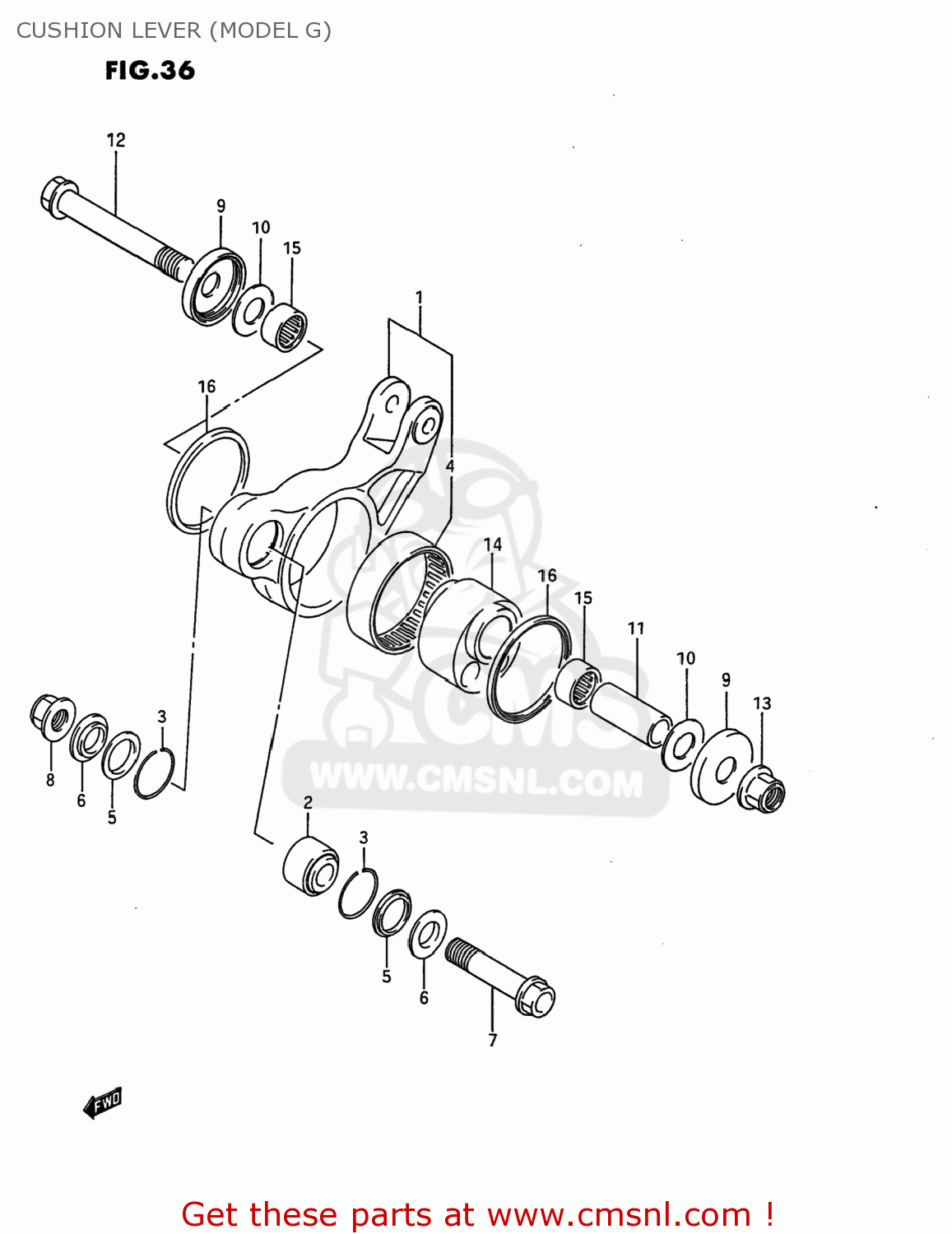 CUSHION LEVER (MODEL G) RM80 1990 (L) USA (E03)
