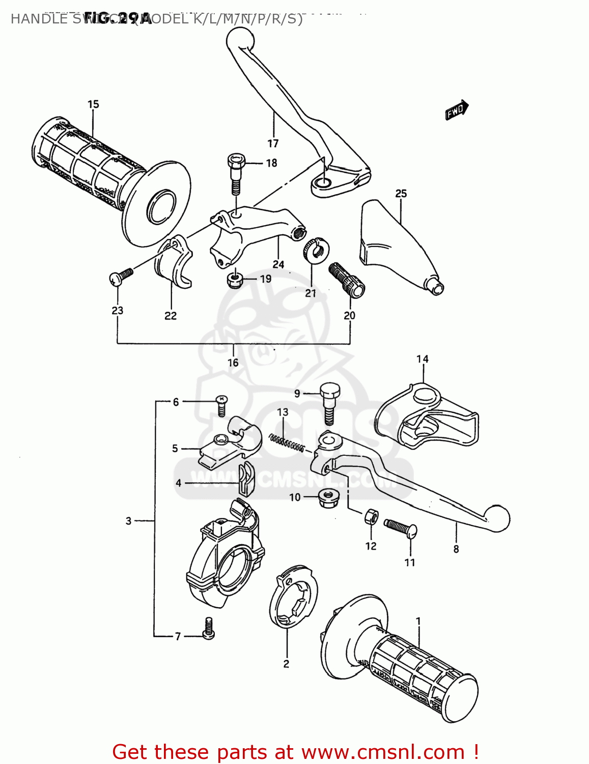 HANDLE SWITCH (MODEL K/L/M/N/P/R/S) RM80 1990 (L) USA (E03)