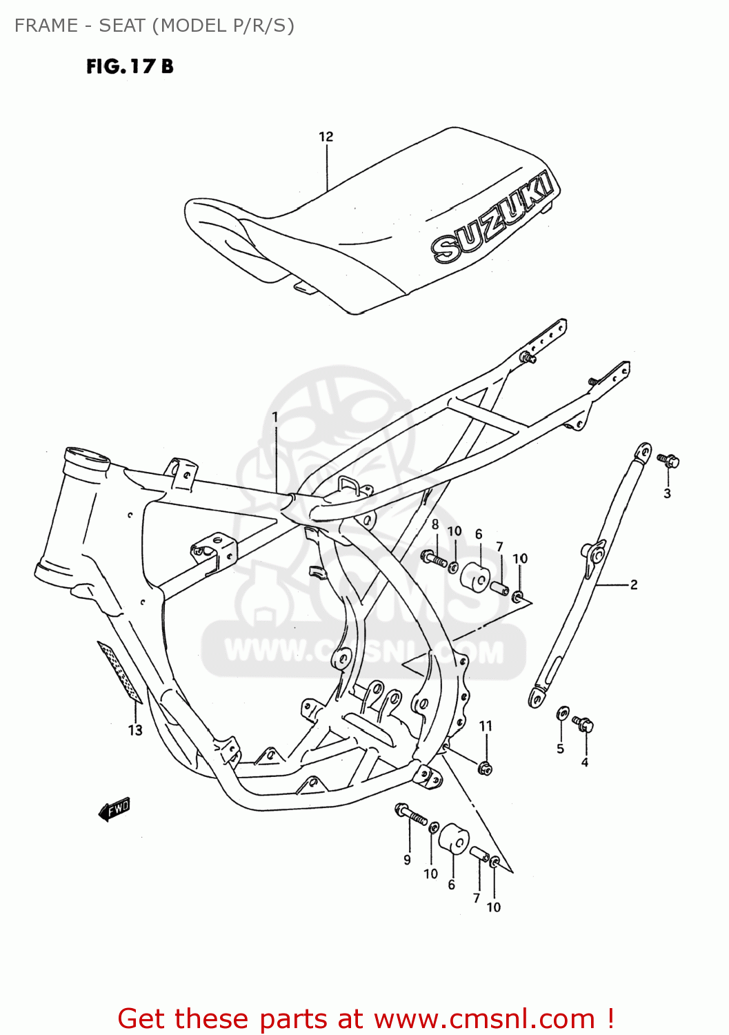 FRAME - SEAT (MODEL P/R/S) RM80 1991 (M) USA (E03)
