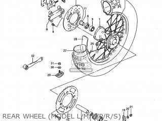 REAR WHEEL (MODEL L/M/N/P/R/S) - RM80 1991 (M) USA (E03)
