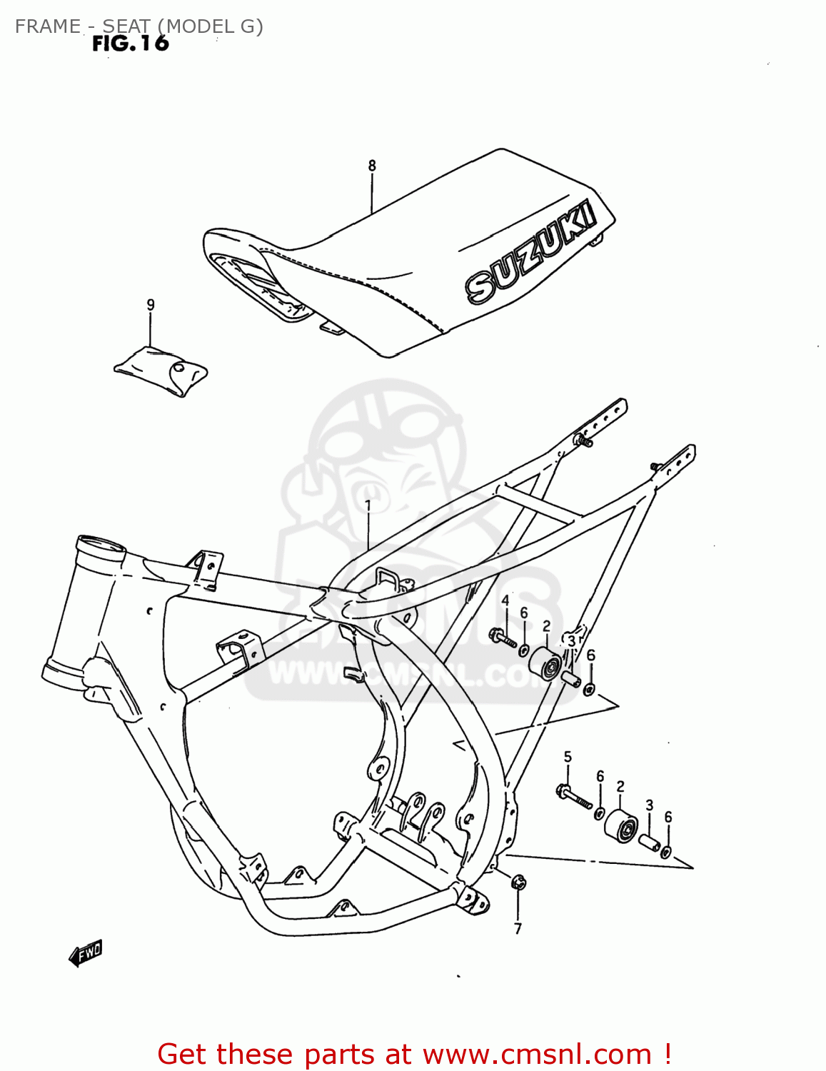 FRAME - SEAT (MODEL G) RM80 1992 (N) USA (E03)