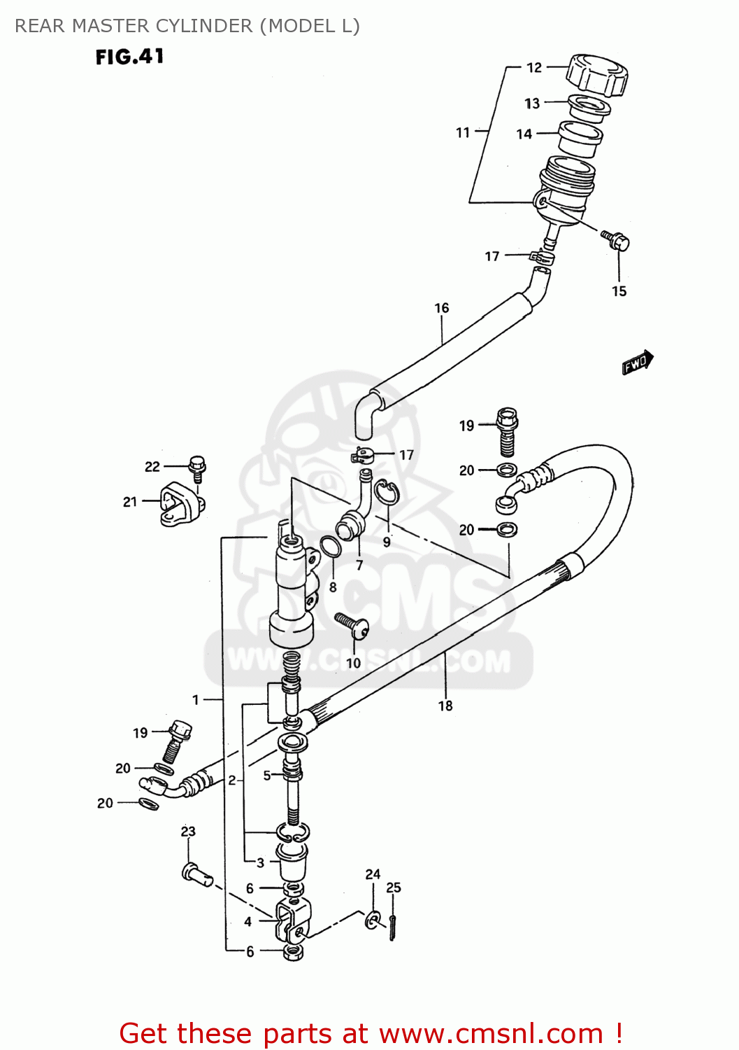 REAR MASTER CYLINDER (MODEL L) RM80 1992 (N) USA (E03)