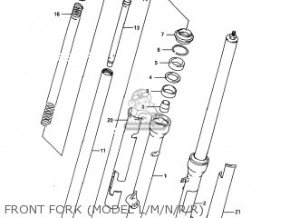FRONT FORK (MODEL L/M/N/P/R) - RM80 1992 (N) USA (E03)