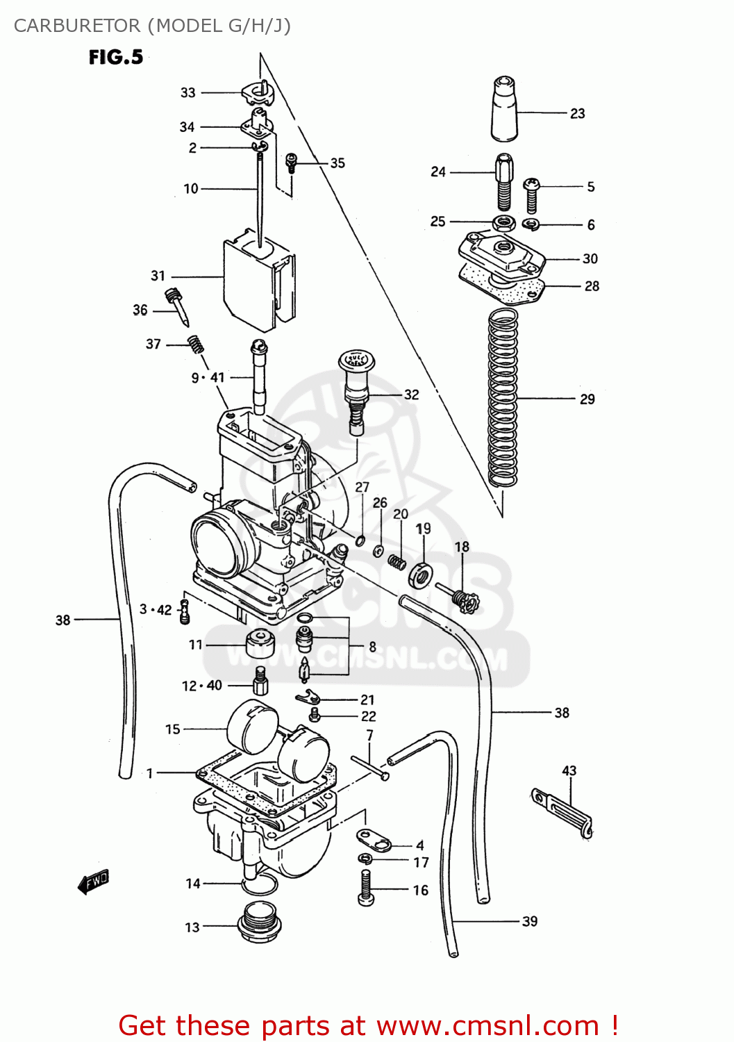 CARBURETOR (MODEL G/H/J) RM80 1993 (P) USA (E03)