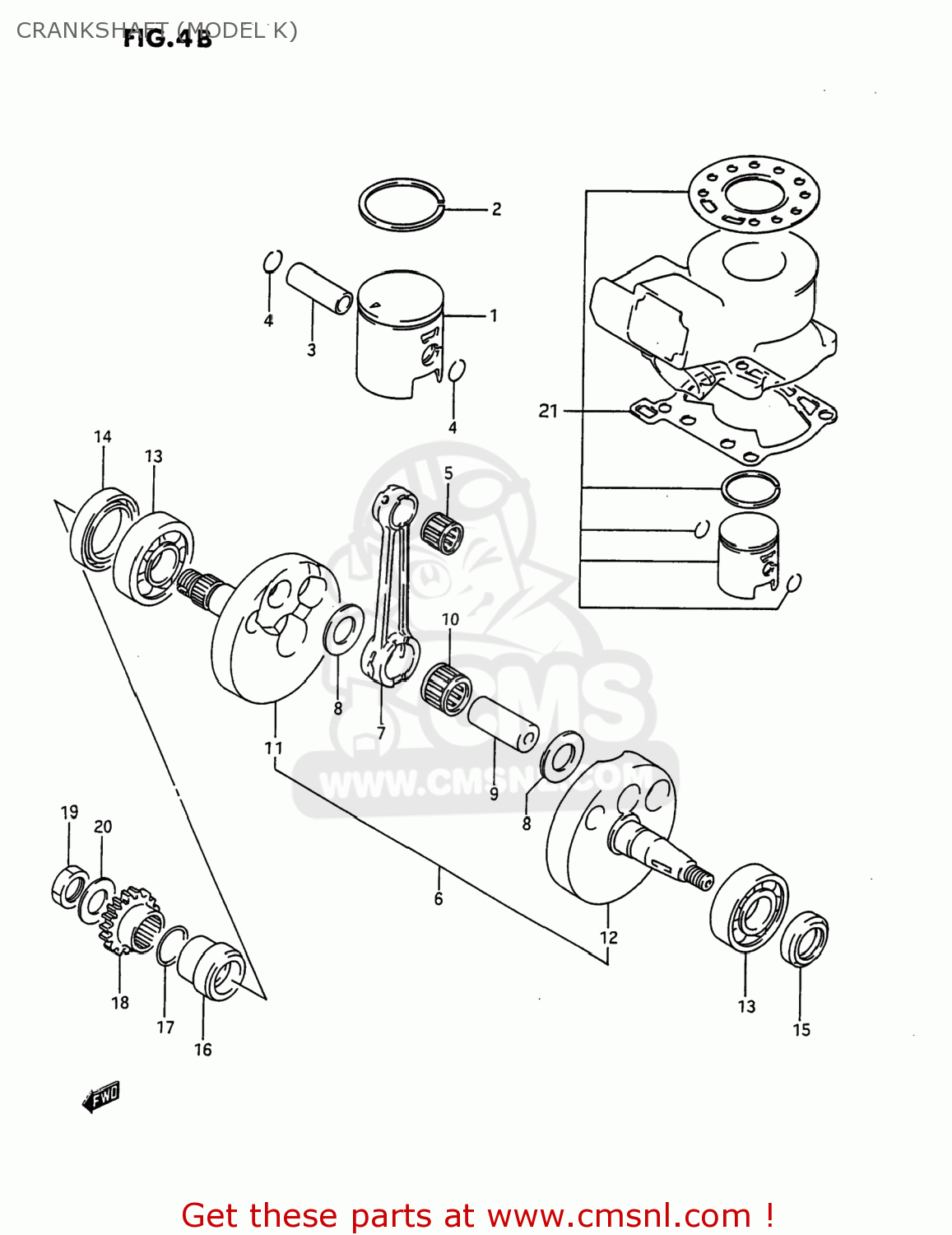 CRANKSHAFT (MODEL K) RM80 1993 (P) USA (E03)