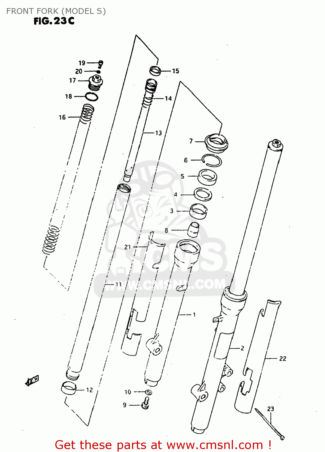 FRONT FORK (MODEL S) RM80 1993 (P) USA (E03)