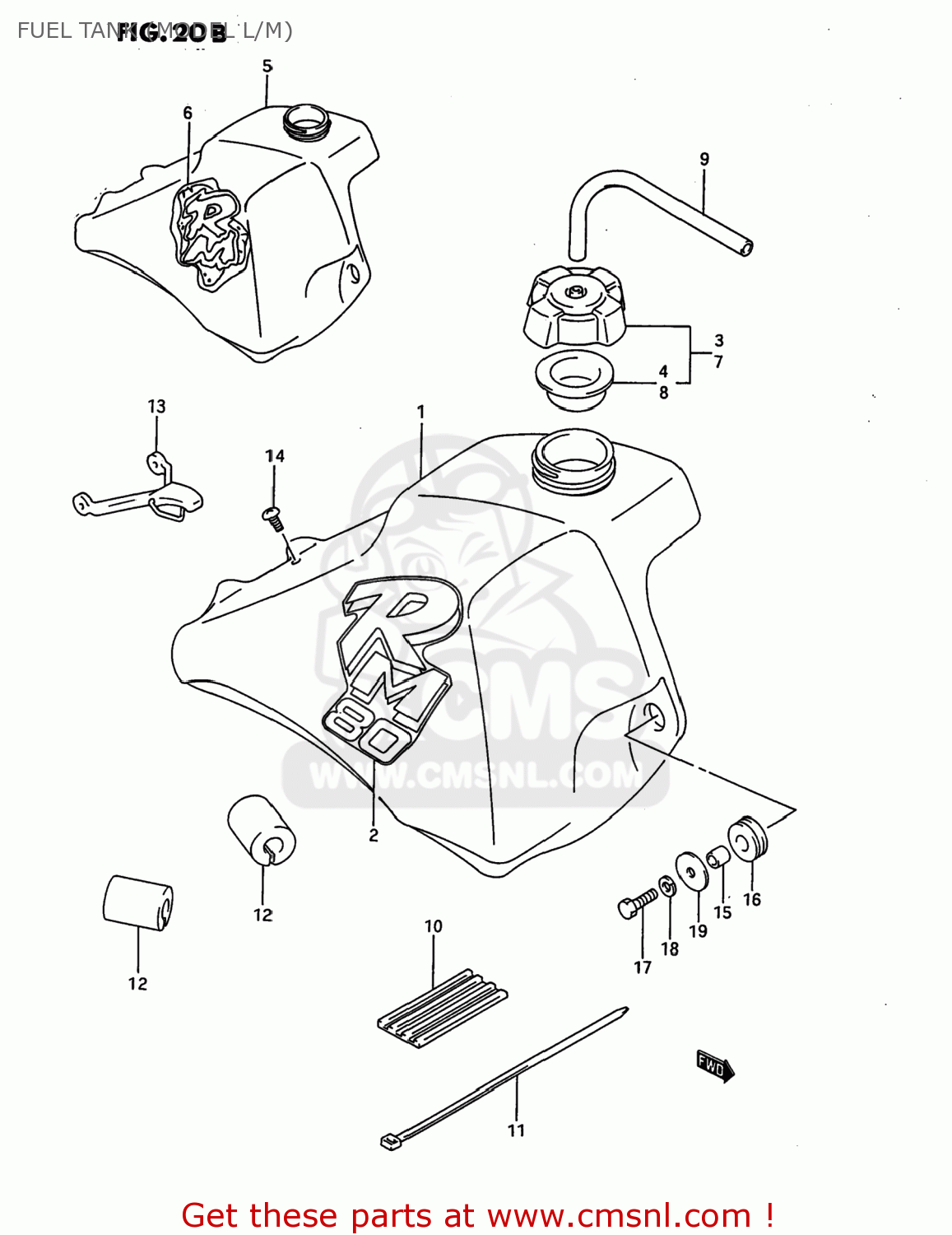 FUEL TANK (MODEL L/M) RM80 1993 (P) USA (E03)