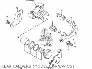 REAR CALIPERS (MODEL L/M/N/P/R/S) - RM80 1993 (P) USA (E03)