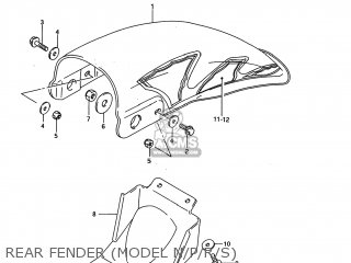 REAR FENDER (MODEL N/P/R/S) - RM80 1993 (P) USA (E03)