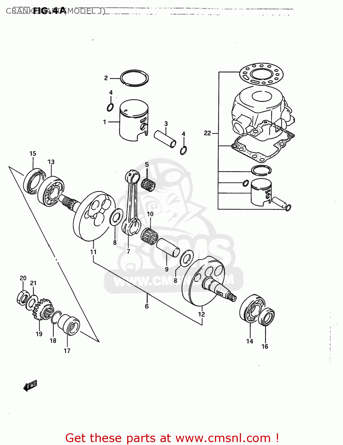 CRANKSHAFT (MODEL J) RM80 1994 (R) USA (E03)