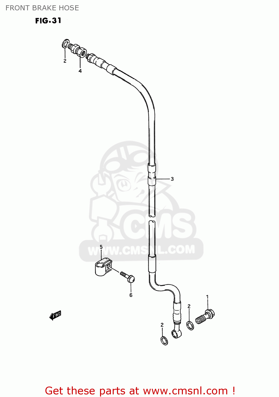 FRONT BRAKE HOSE RM80 1994 (R) USA (E03)