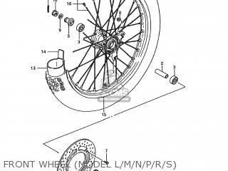 FRONT WHEEL (MODEL L/M/N/P/R/S) - RM80 1994 (R) USA (E03)
