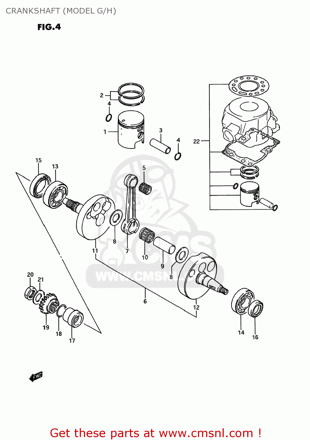 CRANKSHAFT (MODEL G/H) RM80 1995 (S) USA (E03)
