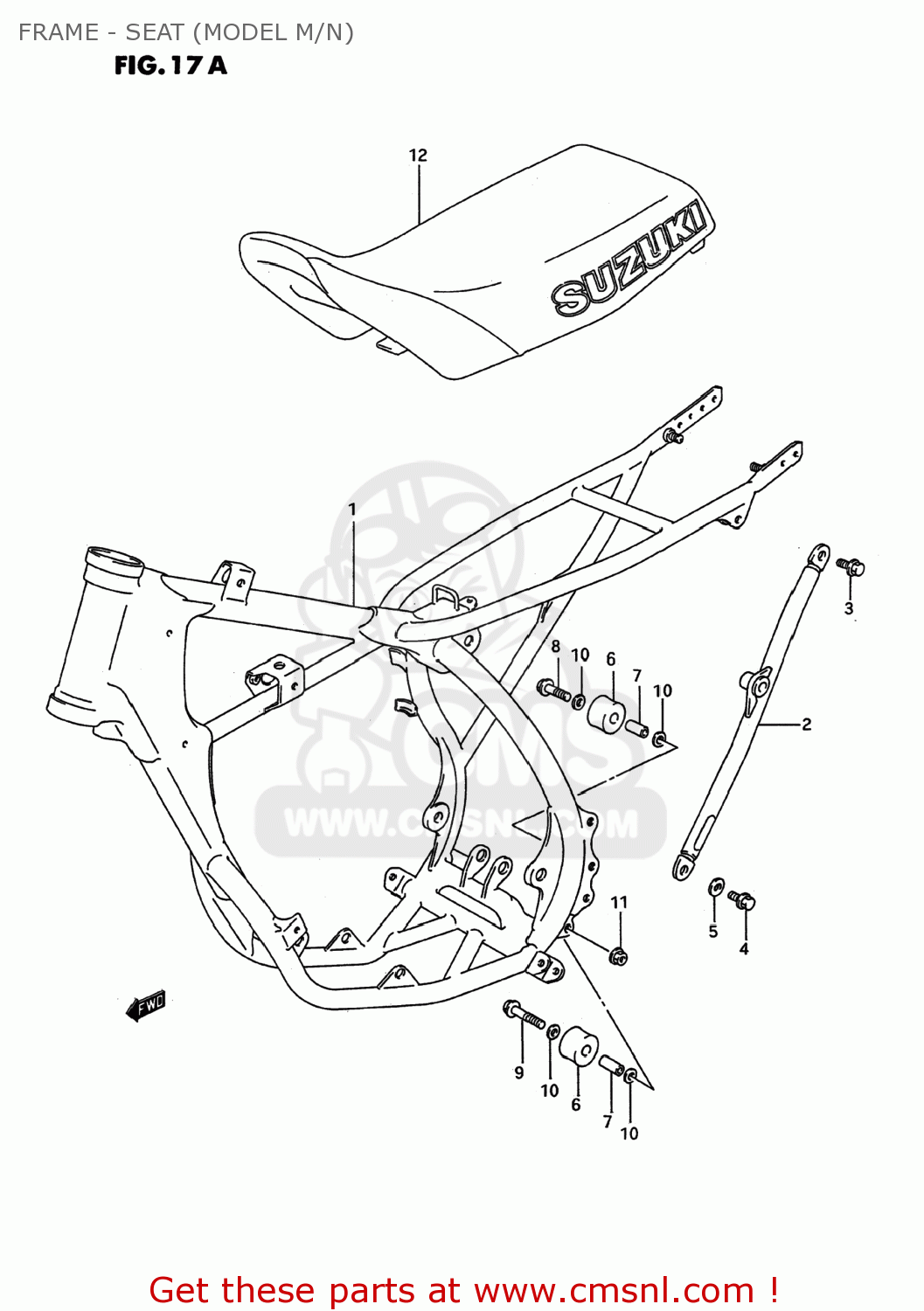 FRAME - SEAT (MODEL M/N) RM80 1995 (S) USA (E03)