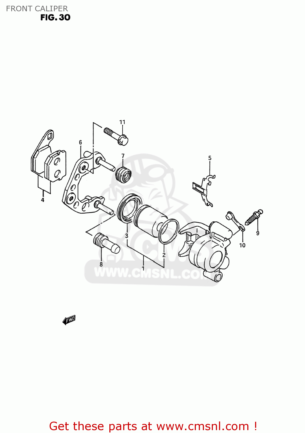 FRONT CALIPER RM80 1995 (S) USA (E03)