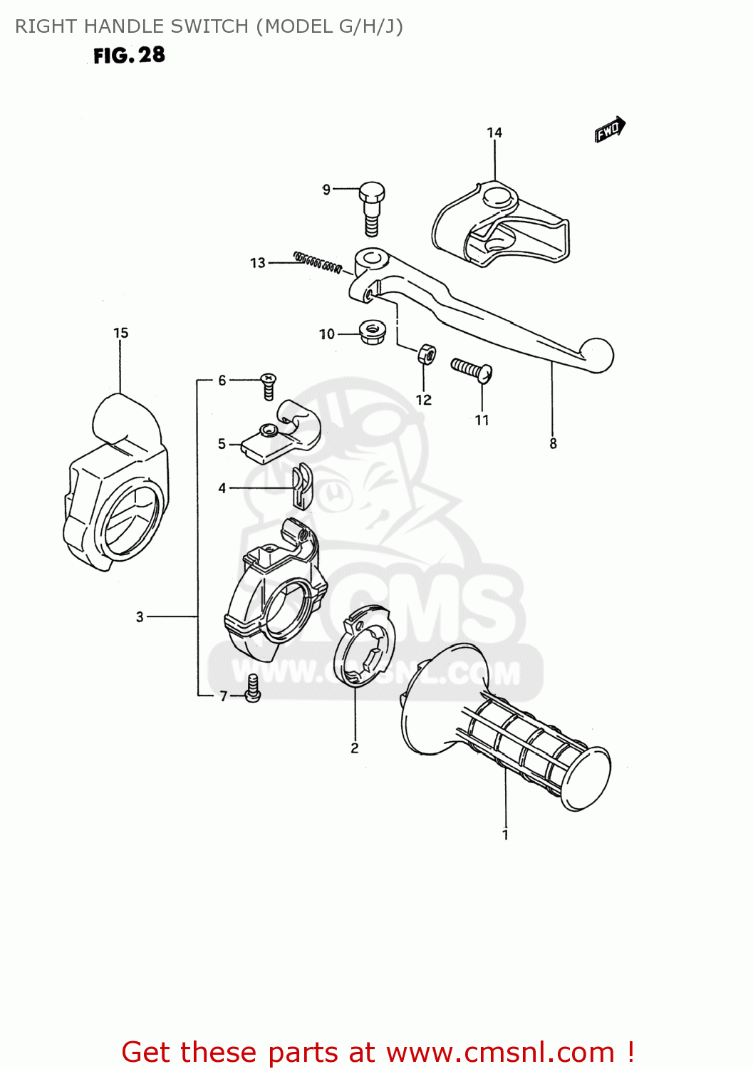 RIGHT HANDLE SWITCH (MODEL G/H/J) RM80 1995 (S) USA (E03)