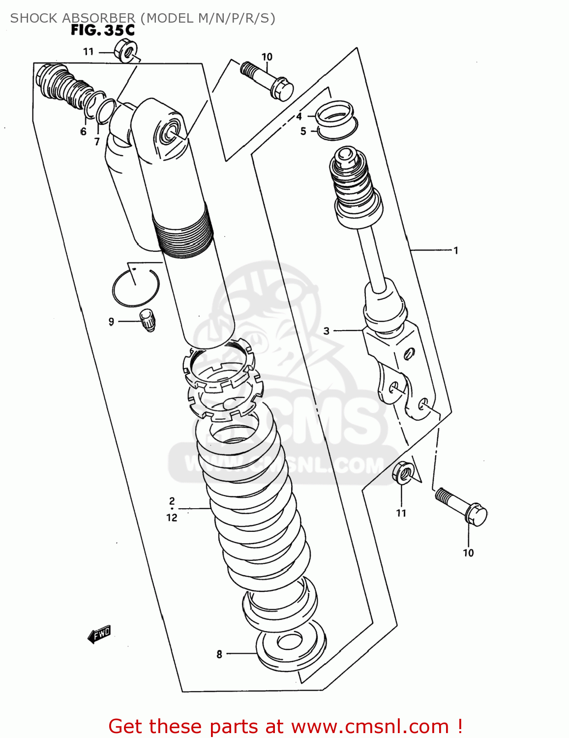 SHOCK ABSORBER (MODEL M/N/P/R/S) RM80 1995 (S) USA (E03)