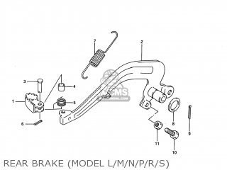 REAR BRAKE (MODEL L/M/N/P/R/S) - RM80 1995 (S) USA (E03)