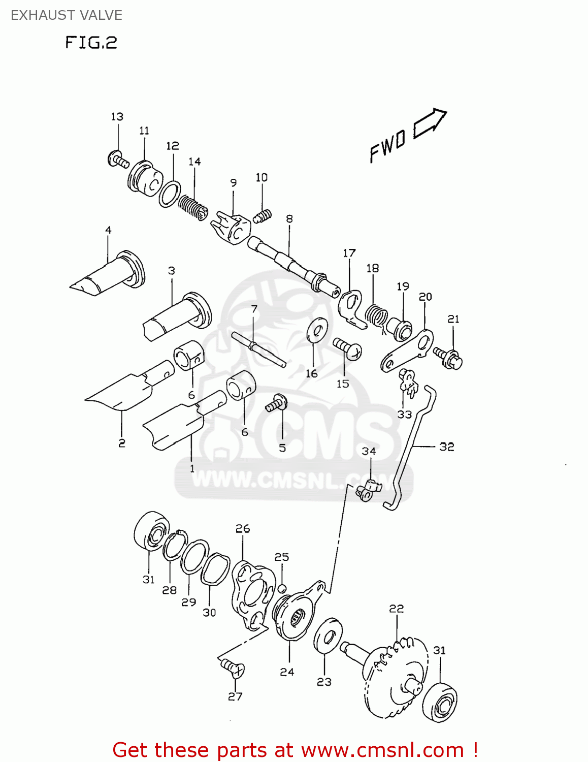 EXHAUST VALVE RM80 1996 (T) USA (E03)