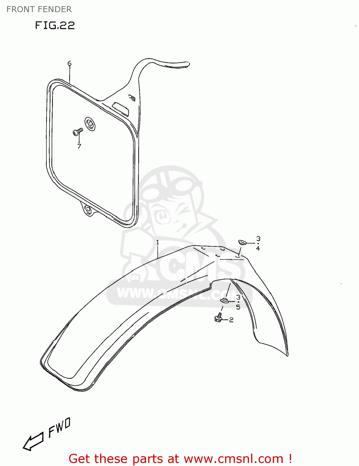 FRONT FENDER RM80 1996 (T) USA (E03)