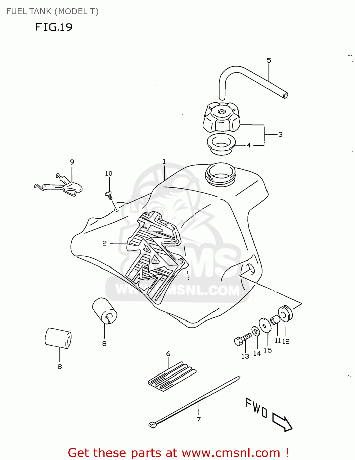 FUEL TANK (MODEL T) RM80 1996 (T) USA (E03)
